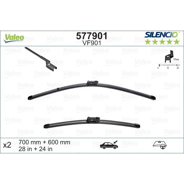 VF901 Silencio Wiper FB OE RHD VF901 Kit image