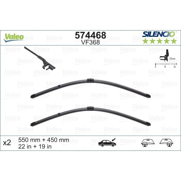 VF368 Silencio Wiper FB OE LHD RHD VF368 Kit image