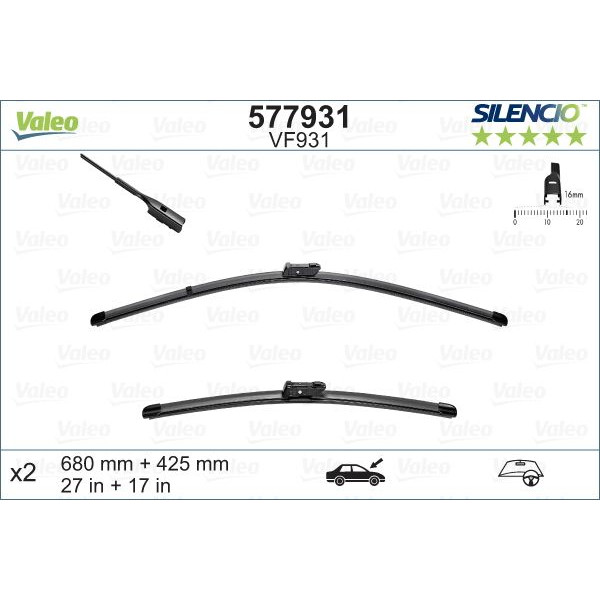 VF931 Silencio Wiper FB OE RHD VF931 Kit image