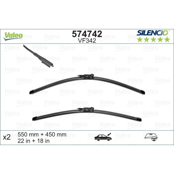 VF342 Silencio Wiper FB OE RHD VF342 Kit image