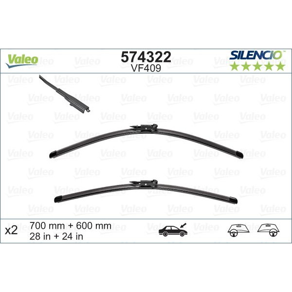 VF409 Silencio Wiper FB OE LHD RHD VF409 Kit image