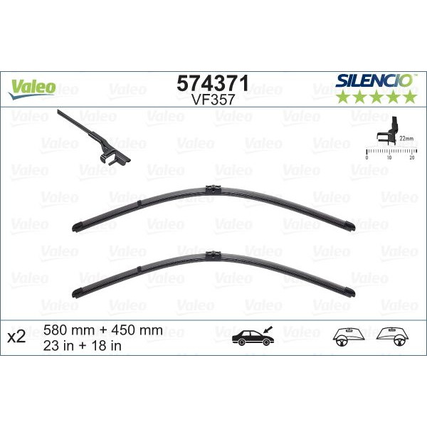 VF357 Silencio Wiper FB OE LHD RHD VF357 Kit image