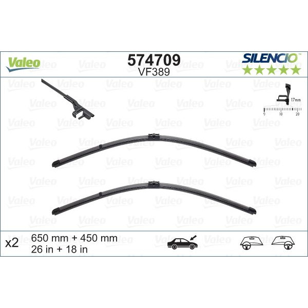 VF389 Silencio Wiper FB OE LHD RHD VF389 Kit image