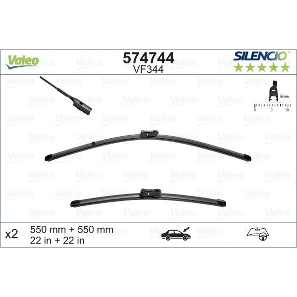 VF344 Silencio Wiper FB OE RHD VF344 Kit image