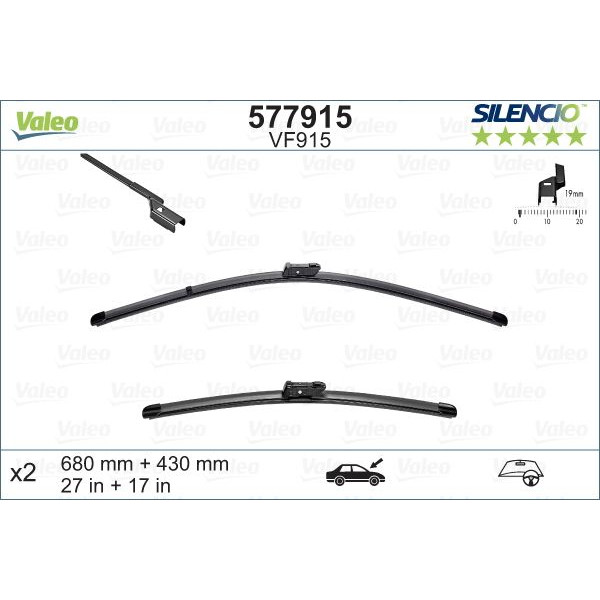 VF915 Silencio Wiper FB OE RHD VF915 Kit image