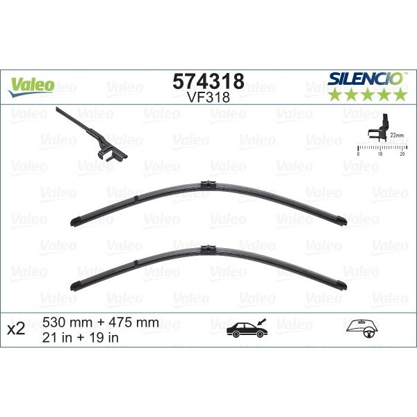 VF318 Silencio Wiper FB OE RHD VF318 Kit image