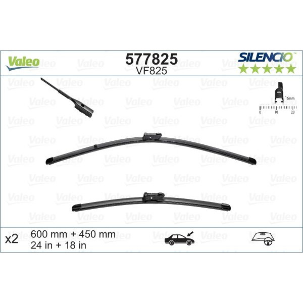 VF825 Silencio Wiper FB OE RHD VF825 Kit image